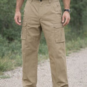 Regal Men's Cargo Pants 38x32 Khaki Beige Loose Fit, Straight Casual Cabin Core